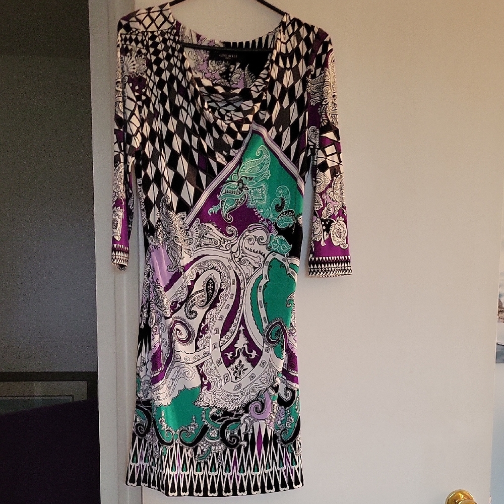 Nine West Vibrant Long Sleeve Dress